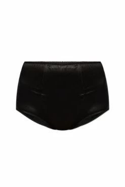 Dolce & Gabbana CZARNY Jedwabne figi z wysokim stanem
