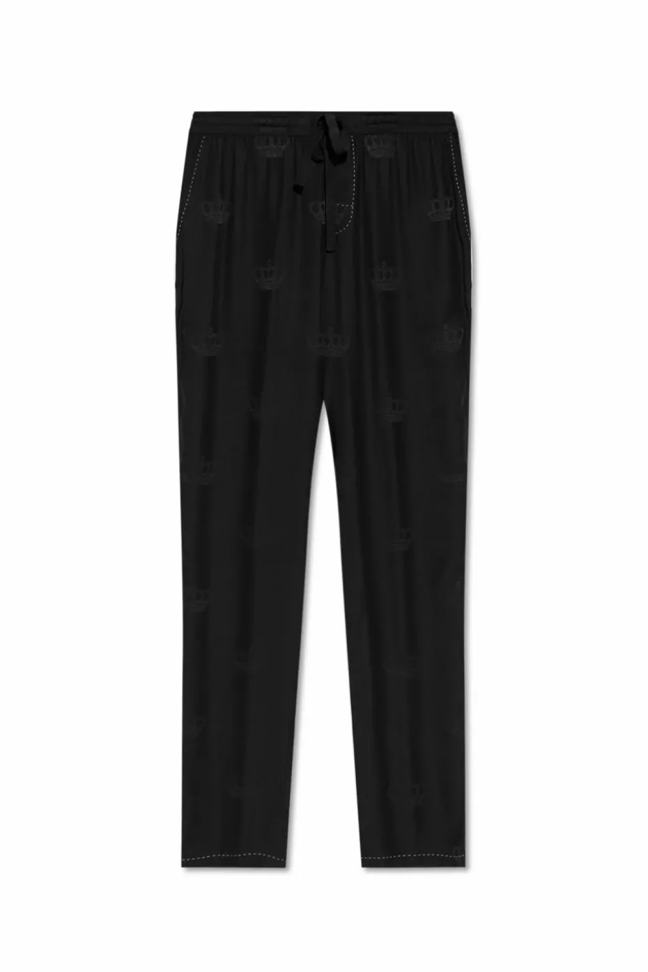 Dolce & Gabbana CZARNY Jedwabne spodnie