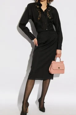 Dolce & Gabbana CZARNY Jedwabna spódnica