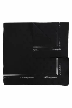 Dolce & Gabbana CZARNY Jedwabna chusta z monogramem
