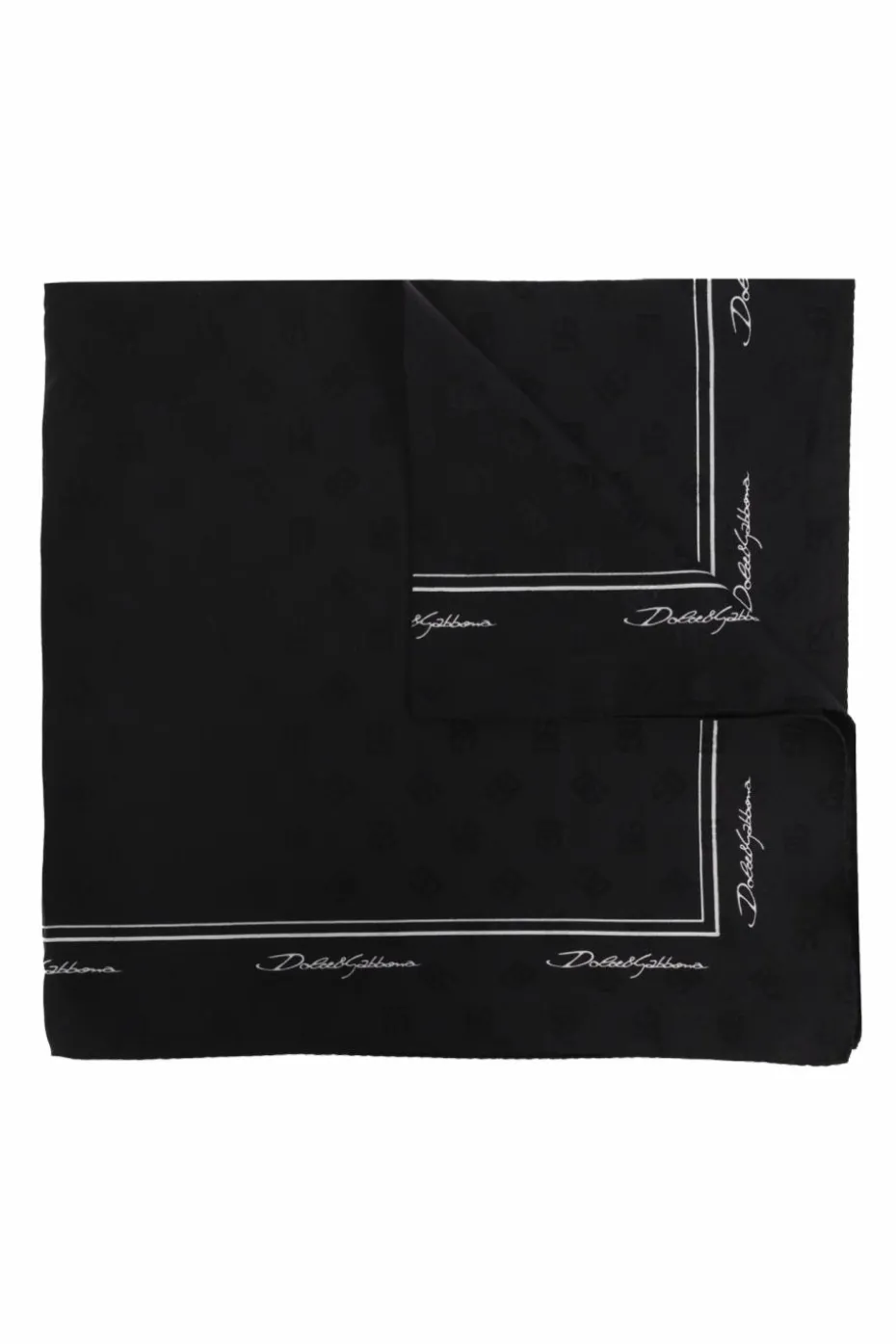 Dolce & Gabbana CZARNY Jedwabna chusta z monogramem
