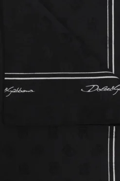 Dolce & Gabbana CZARNY Jedwabna chusta z monogramem