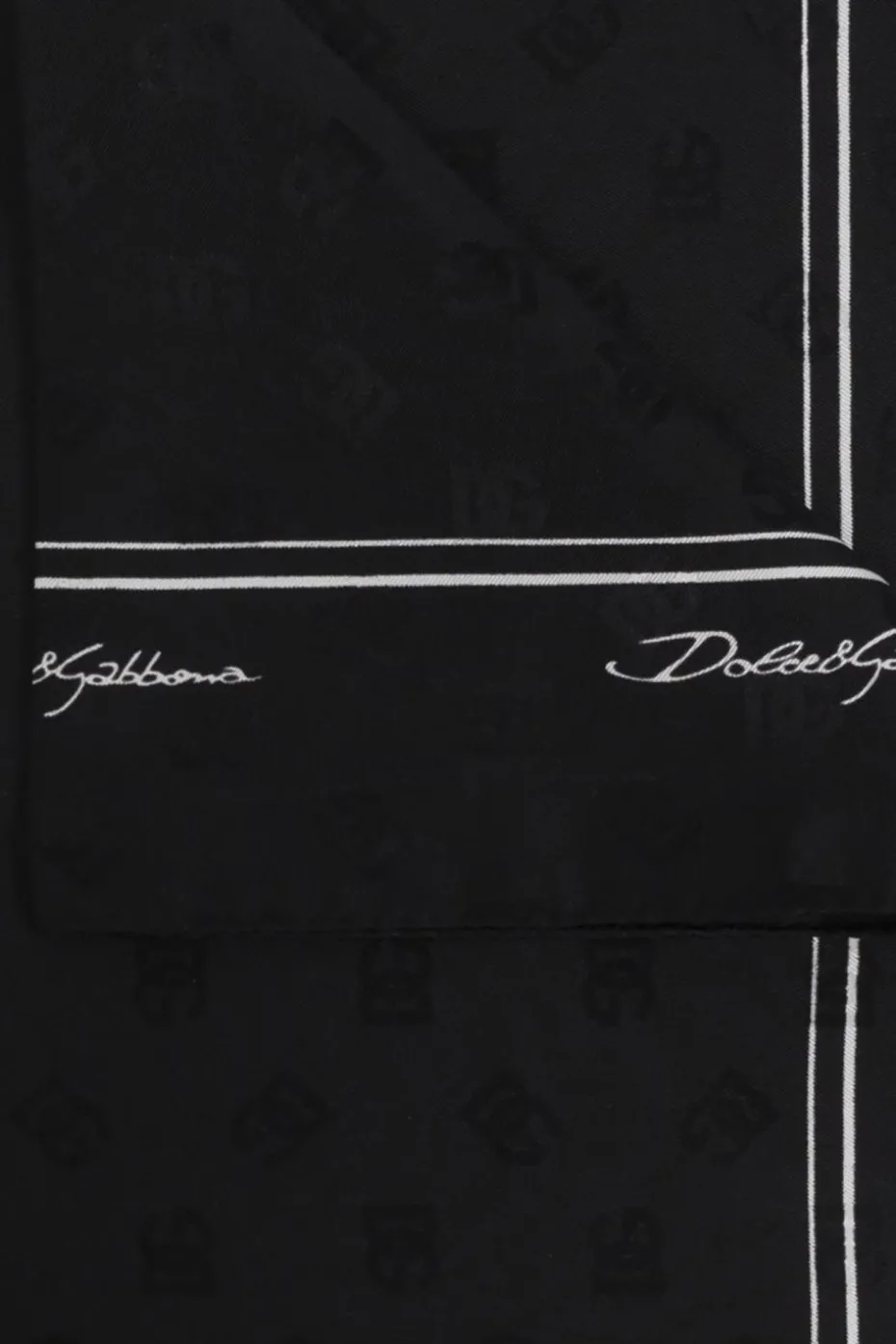 Dolce & Gabbana CZARNY Jedwabna chusta z monogramem