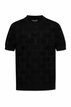 Dolce & Gabbana CZARNY Jedwabne polo