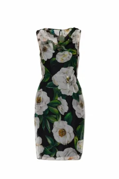 Dolce & Gabbana CZARNY Jedwabna sukienka bez rękawów