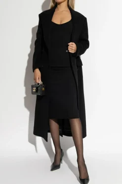 Dolce & Gabbana CZARNY Kaszmirowy płaszcz