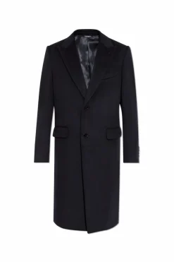 Dolce & Gabbana CZARNY Kaszmirowy płaszcz