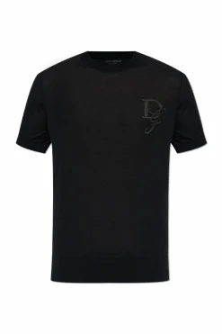 Dolce & Gabbana CZARNY Kaszmirowy sweter z logo