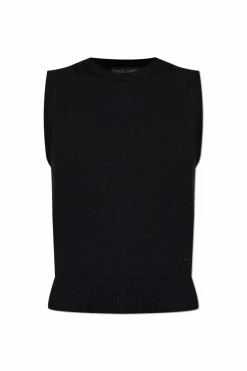 Dolce & Gabbana CZARNY Kaszmirowa kamizelka