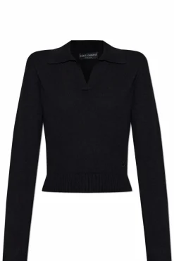 Dolce & Gabbana CZARNY Kaszmirowe polo