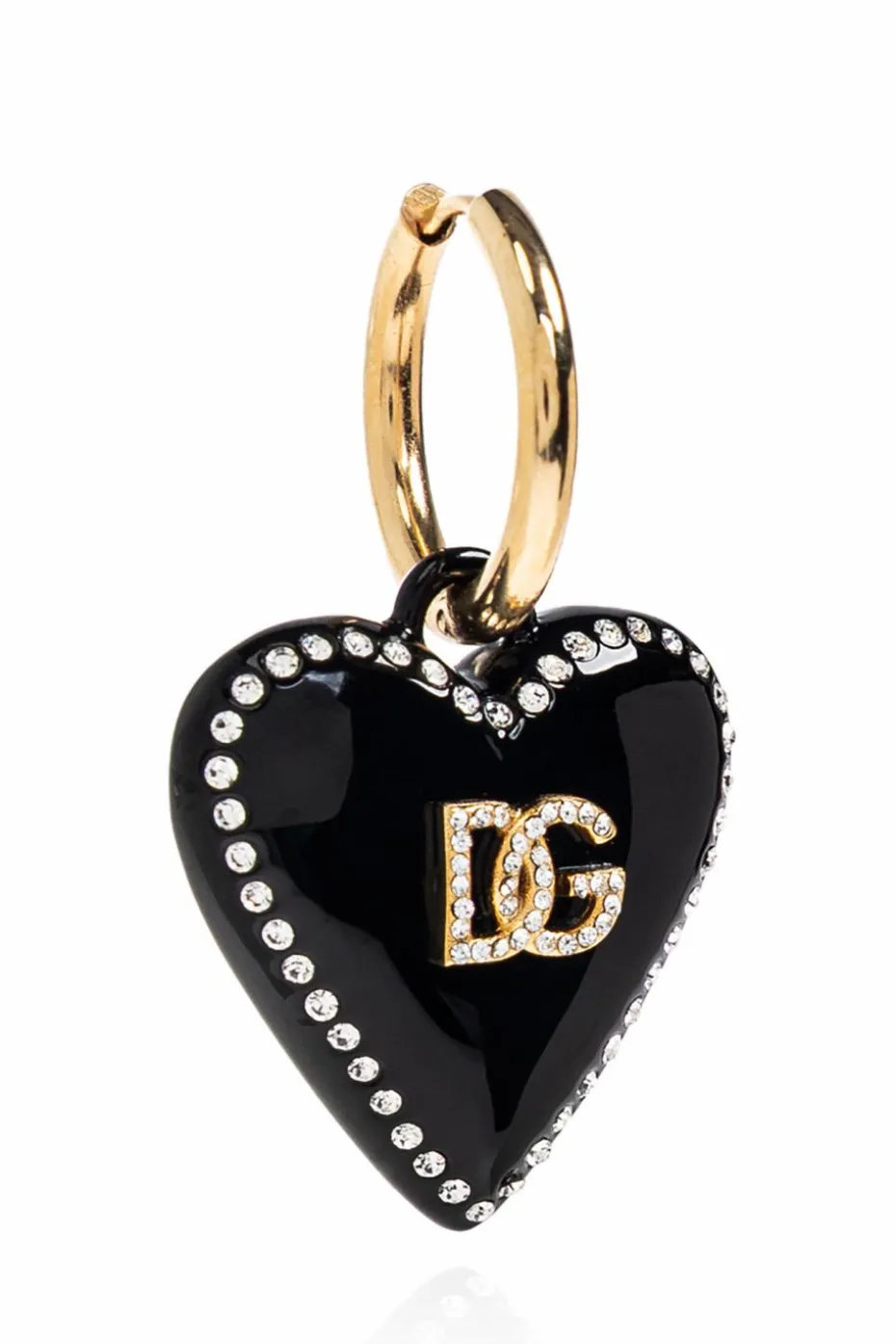 Dolce & Gabbana CZARNY Kolczyki z zawieszkami z motywem serc