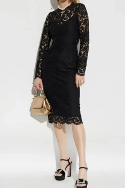 Dolce & Gabbana CZARNY Koronkowa sukienka