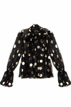 Dolce & Gabbana CZARNY Koszula ze wzorem w groszki