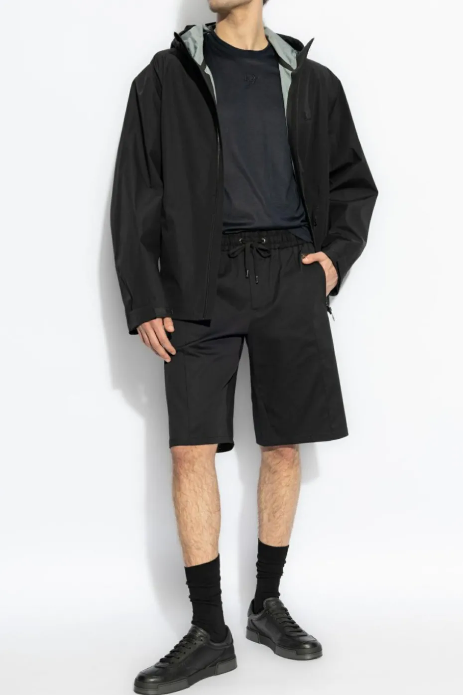 Dolce & Gabbana CZARNY Kurtka z kapturem
