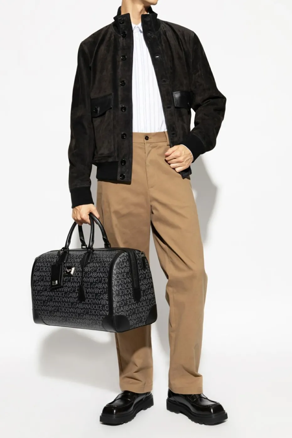 Dolce & Gabbana CZARNY Kurtka skórzana