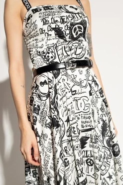Dolce & Gabbana CZARNY Lakierowany pasek z logo