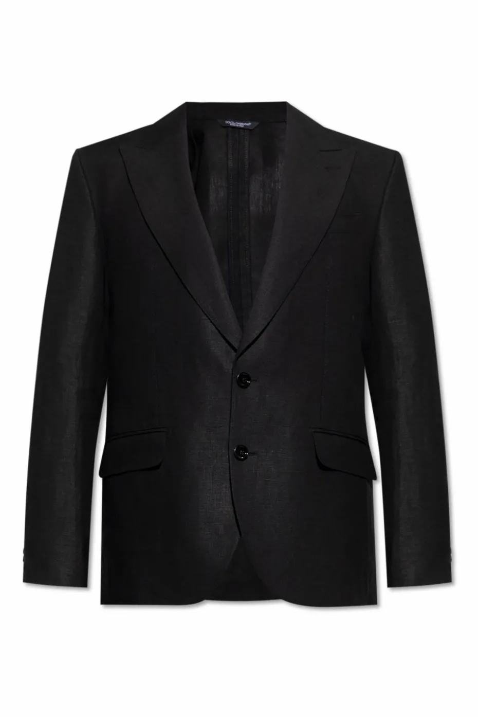 Dolce & Gabbana CZARNY Lniana marynarka