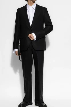 Dolce & Gabbana CZARNY Lniana marynarka