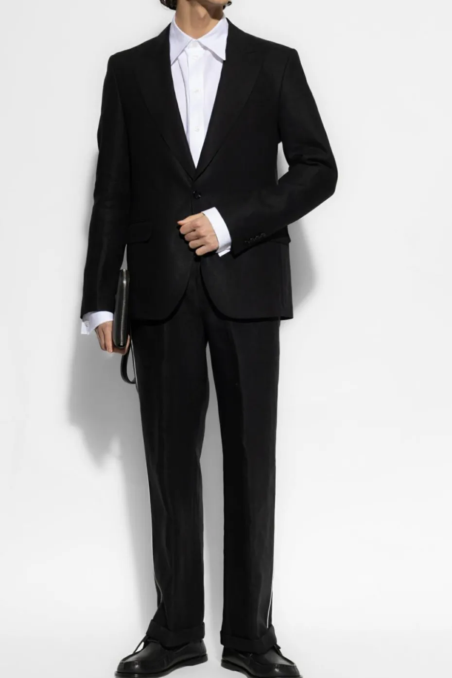 Dolce & Gabbana CZARNY Lniana marynarka
