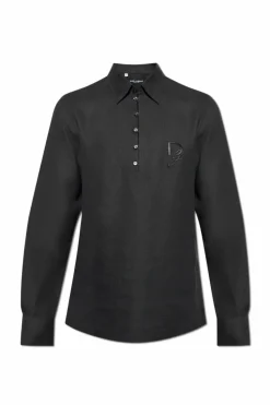 Dolce & Gabbana CZARNY Lniana koszula