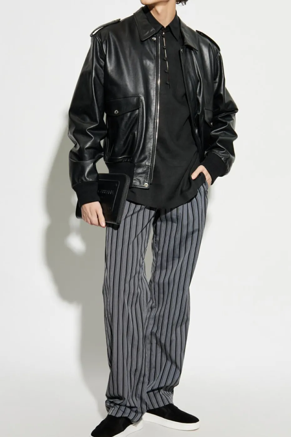 Dolce & Gabbana CZARNY Lniana koszula