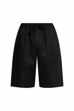 Dolce & Gabbana CZARNY Lniane szorty