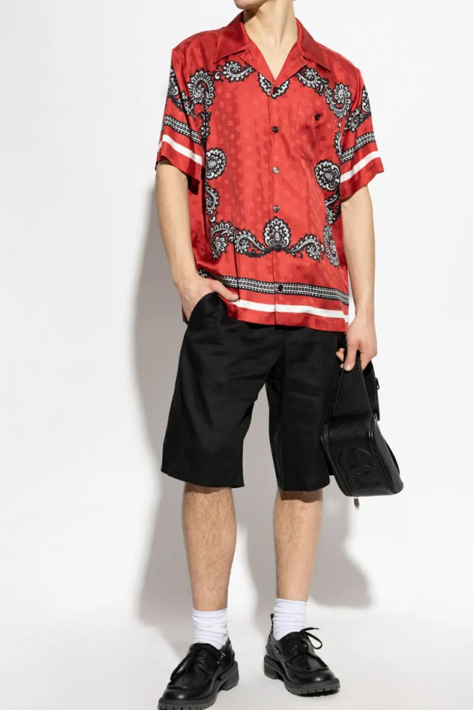 Dolce & Gabbana CZARNY Lniane szorty