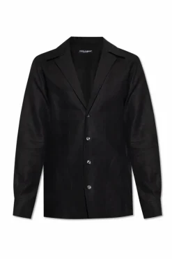Dolce & Gabbana CZARNY Lniana koszula