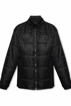 Dolce & Gabbana CZARNY Pikowana kurtka z logo