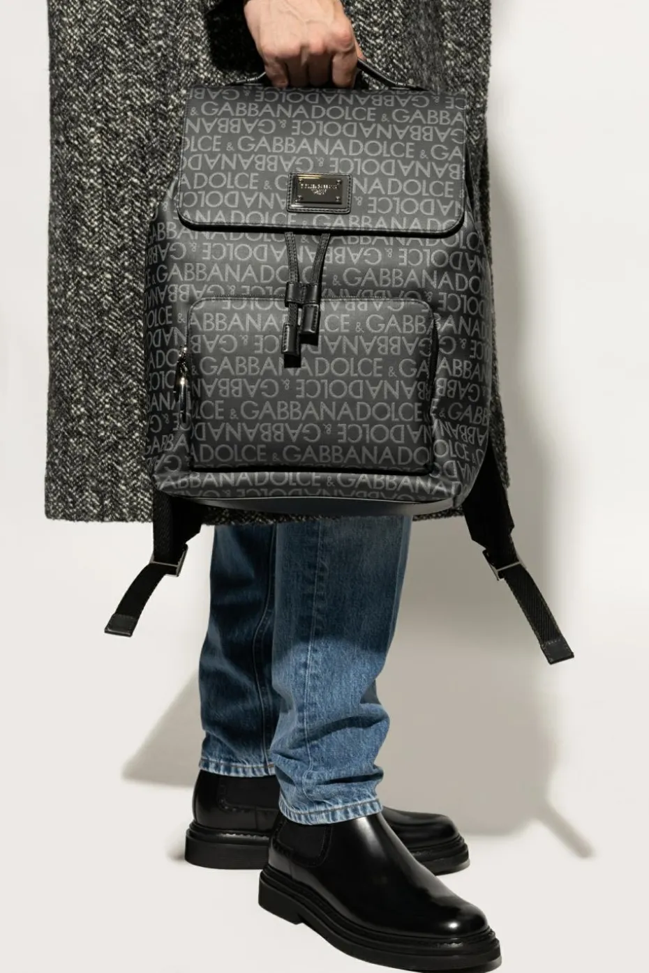 Dolce & Gabbana CZARNY Plecak z monogramem