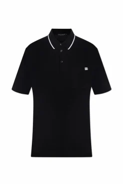 Dolce & Gabbana CZARNY Polo z kieszenią