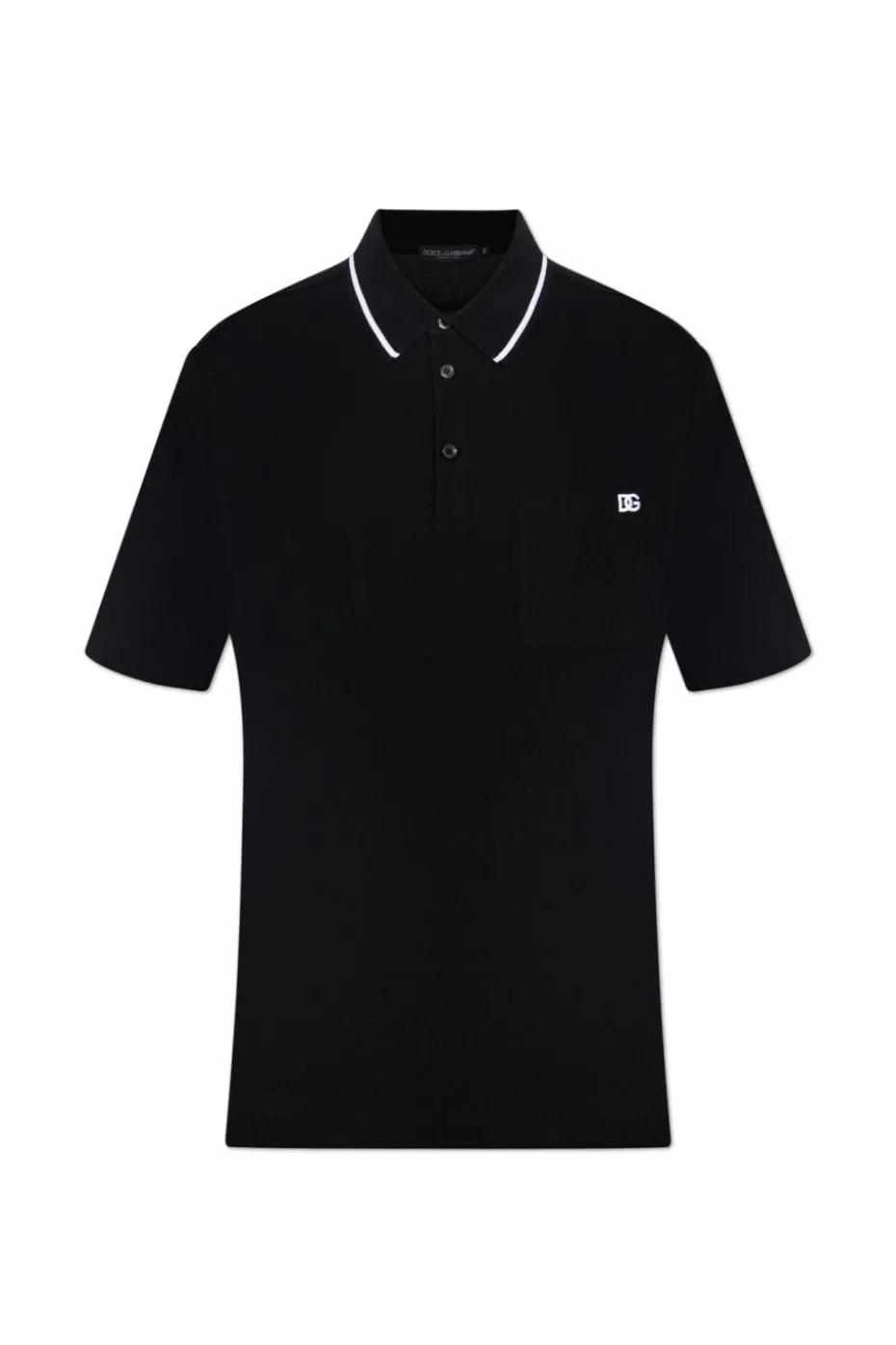 Dolce & Gabbana CZARNY Polo z kieszenią