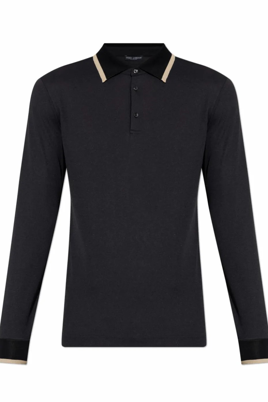 Dolce & Gabbana CZARNY Polo z długim rękawem