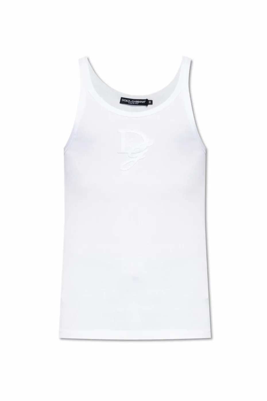 Dolce & Gabbana CZARNY Prążkowany t-shirt bez rękawów