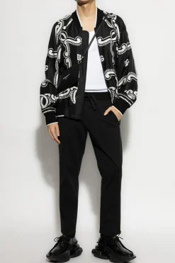 Dolce & Gabbana CZARNY Prążkowany t-shirt bez rękawów