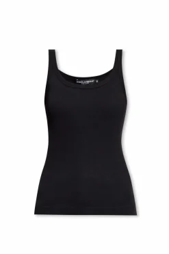 Dolce & Gabbana CZARNY Prążkowany top