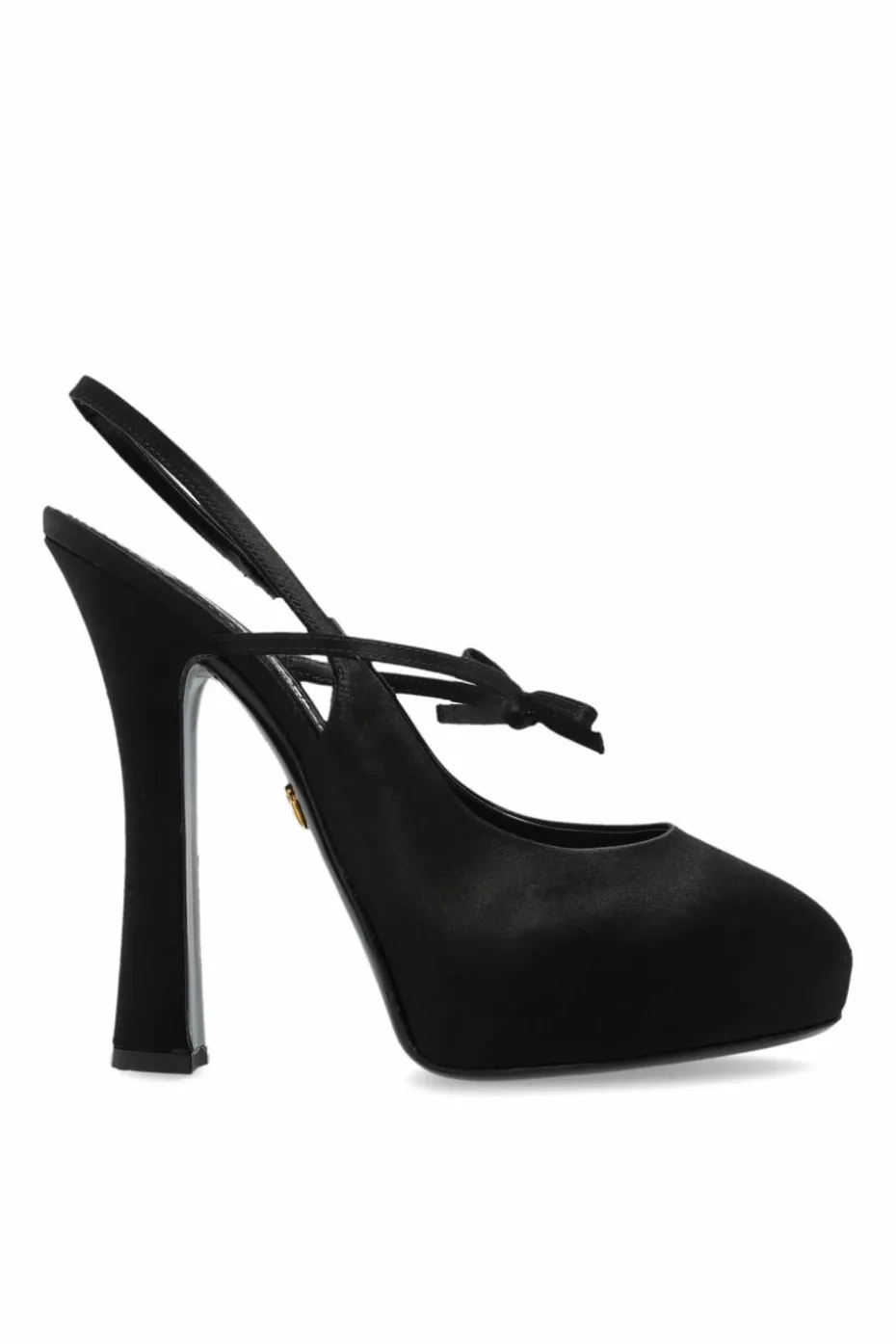 Dolce & Gabbana CZARNY Satynowe buty na platformie