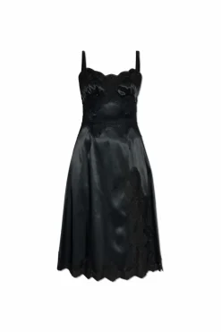 Dolce & Gabbana CZARNY Satynowa sukienka