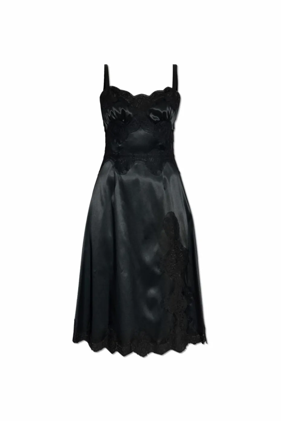 Dolce & Gabbana CZARNY Satynowa sukienka