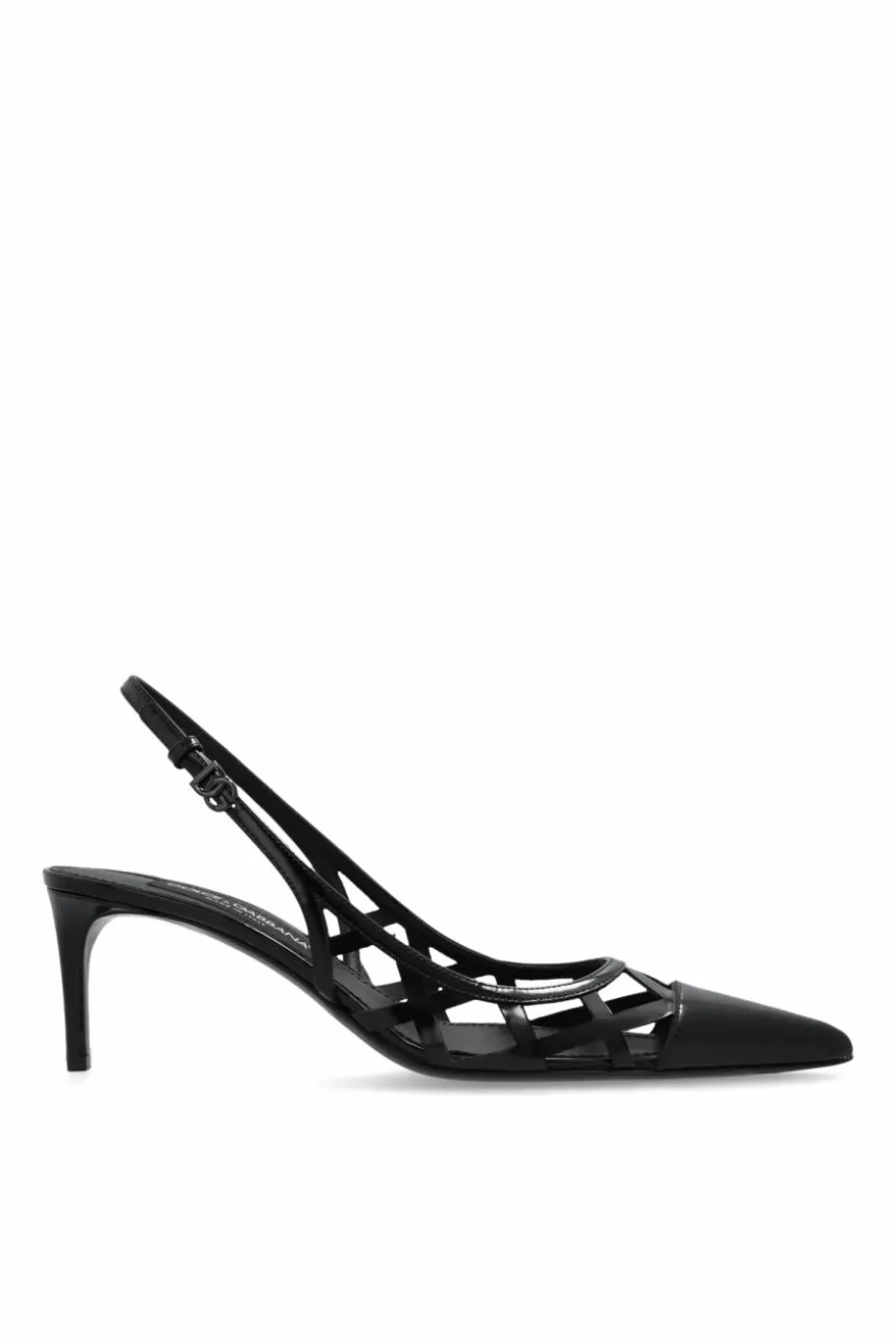 Dolce & Gabbana CZARNY Skórzane buty na obcasie