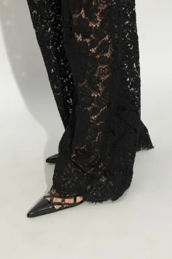 Dolce & Gabbana CZARNY Skórzane buty na obcasie