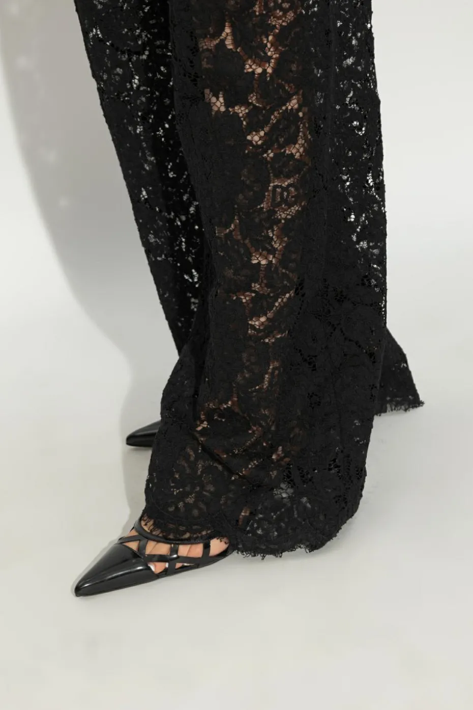 Dolce & Gabbana CZARNY Skórzane buty na obcasie