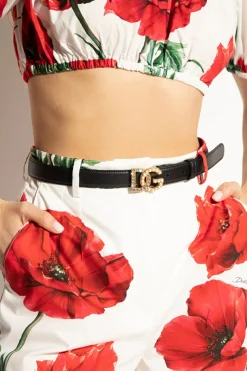 Dolce & Gabbana CZARNY Skórzany pasek