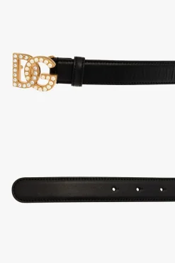 Dolce & Gabbana CZARNY Skórzany pasek