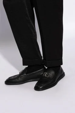 Dolce & Gabbana CZARNY Skórzane buty ‘New Florio’ typu ‘loafers’