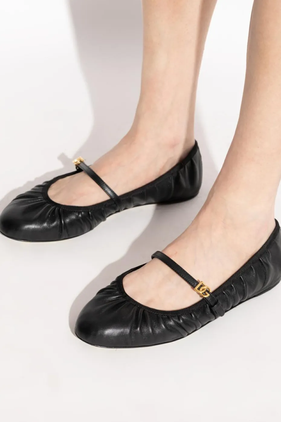 Dolce & Gabbana CZARNY Skórzane baleriny