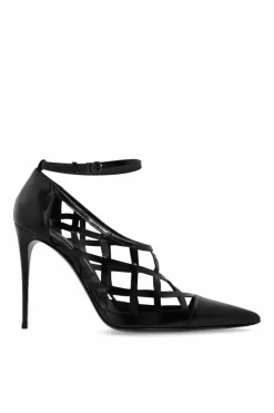 Dolce & Gabbana CZARNY Skórzane buty na obcasie
