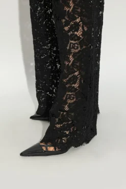 Dolce & Gabbana CZARNY Skórzane buty na obcasie
