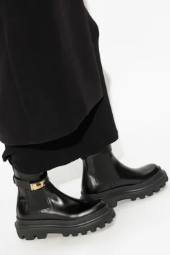 Dolce & Gabbana CZARNY Skórzane sztyblety