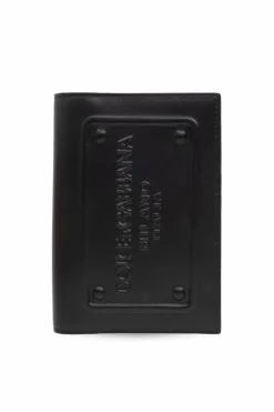 Dolce & Gabbana CZARNY Skórzane etui na paszport